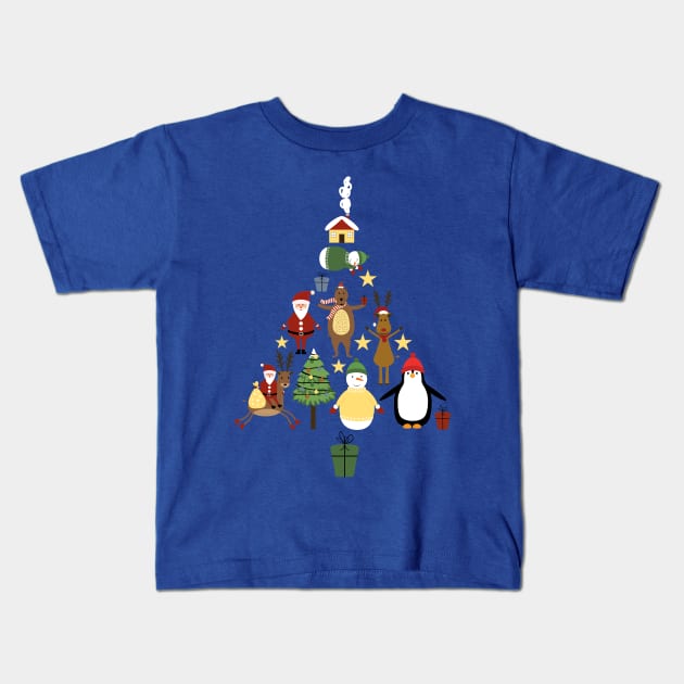 Funny Christmas tree Kids T-Shirt by grafart